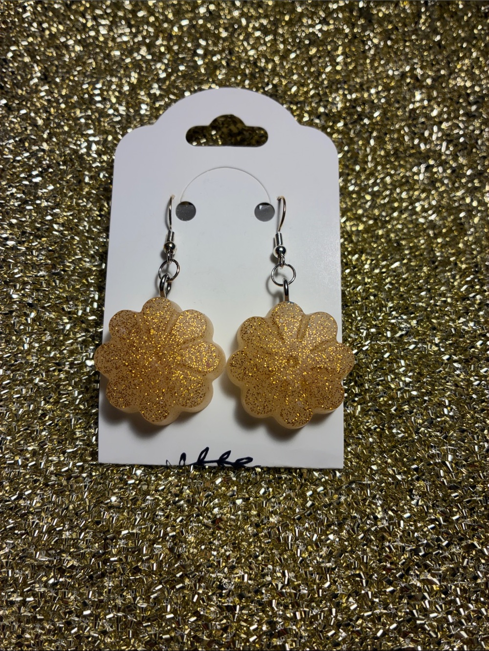 Gold flower earrings